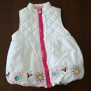 4 for $20 Girls White Vest with Flower Detail